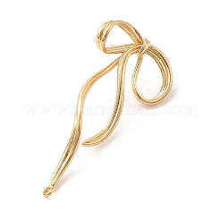 真鍮のスタッドのイヤリングパーツ  カン付き  蝶結び  14KGP本金メッキ  46.5x24mm  穴：1.5mm  ピン：0.9mm&nbsp;KK-U061-14A-G