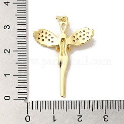 Rack Plating Brass Micro Pave Cubic Zirconia Pendants&nbsp;KK-P241-25G