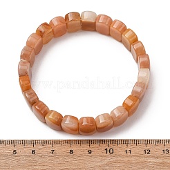 Natural Topaz Jade Beaded Stretch Bracelets for Women Men&nbsp;BJEW-D461-02J