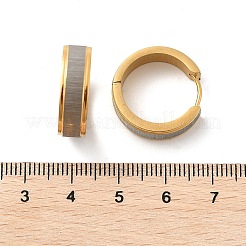 304ステンレススチール研磨効果フープピアス  イオンプレーティング（ip）  ゴールドカラー  20x6mm&nbsp;EJEW-M001-27G
