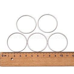 変色しにくい304ステンレススチール製リンクリング  ステンレス鋼色  35x1mm  内径：32.5mm&nbsp;X-STAS-T047-15B