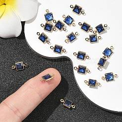 SHEGRACE Brass Pave Cubic Zirconia Square Connector Charms&nbsp;XGRQ2O860-440C-G