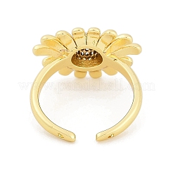 Brass Micro Pave Cubic Zirconia Cuff Rings&nbsp;RJEW-U030-03G-02