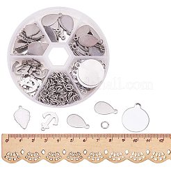 ステンレススチールペンダント  ステンレス鋼色  13~25x10~20x0.8~1mm  穴：1~2mm&nbsp;STAS-PH0013-02