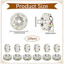 120Pcs Brass Rhinestone Spacer Beads&nbsp;RB-PA0001-03S-02