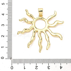 真鍮チャーム  太陽のチャームは長持ちするメッキ  ラックめっき  鉛フリー＆カドミウムフリー  18KGP本金メッキ  41x39x2.5mm  穴：5x4mm&nbsp;KK-P345-18G