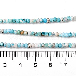 天然石ハウライトビーズ連売り  染め  多面カット  ロンデル  空色  3x2mm  穴：0.8mm  約171~176個/連  15.16~15.35''（38.5~39センチメートル）&nbsp;G-H025-03B-05