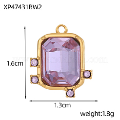 304 Stainless Steel Rhinestone Pendants&nbsp;STAS-OY003-90G