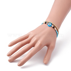 Evil Eye Multi-strand Bracelet for Girl Women&nbsp;BJEW-JB07111-02