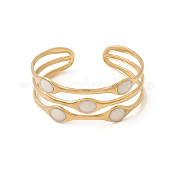 304 Stainless Steel Enamel Multi-layered Cuff Bangles for Women&nbsp;STAS-H259-07G