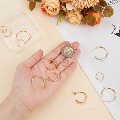 16Pcs 4 Style Brass Ring Stud Earring Findings&nbsp;KK-BC0013-48