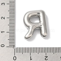 変色しない304ステンレススチールペンダント  レターチャーム  文字r  20x16x5mm  穴：2.5x2mm&nbsp;STAS-Z063-01P-R