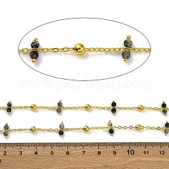 Handmade Faceted Natural Labradorite Beaded Chains&nbsp;CHC-L050-02G-10