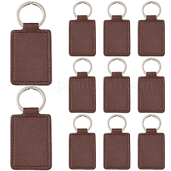 CutHollow 12Pcs Rectangle Imitation Leather Pendant Keychain&nbsp;KEYC-CL0001-11B