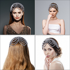 女性用合成石英ヘアバンド  ブラック  240x143x7.5mm&nbsp;AJEW-WH20033-103
