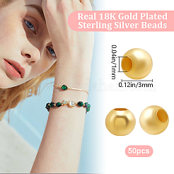 50Pcs 925 Sterling Silver Beads&nbsp;STER-BBC0006-44