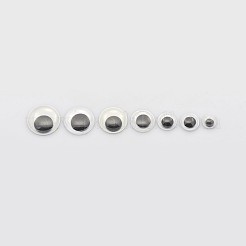 グラグラ目のプラスチック製のカボション  混合スタイル  ブラック  4~14x2~3.5mm&nbsp;KY-X0003