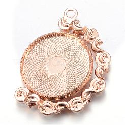 Rotatable Tibetan Style Alloy Pendant Cabochon Settings&nbsp;PALLOY-S087-009KC
