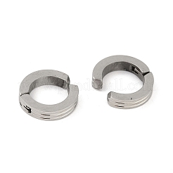 変色しない304ステンレススチールのクリップオンイヤリング  ラウンド  ステンレス鋼色  12.5x4mm&nbsp;EJEW-M001-10P