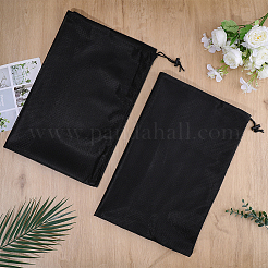 ポリエステル製衣類収納バッグ2個  メッシュランドリーバッグ  長方形  ブラック  896x590x7mm&nbsp;ABAG-CP0001-23A