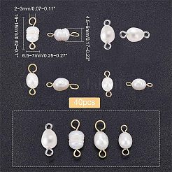 40Pcs 4 Style Natural Cultured Freshwater Pearl Beads Links Connectors&nbsp;FIND-NB0002-11