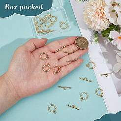 12Pcs Rack Plating Brass Toggle Clasps&nbsp;KK-BC0015-44G