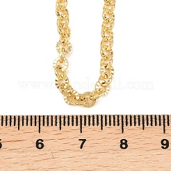 4MM Brass Textured Rolo Chain Necklaces for Men Women&nbsp;NJEW-L012-05G