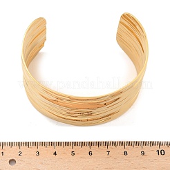 女性用304ステンレススチールカフバングル  イオンプレーティング（ip）  14KGP本金メッキ  内径：1-7/8x2-5/8インチ（4.9x6.55cm）&nbsp;AJEW-P127-21G
