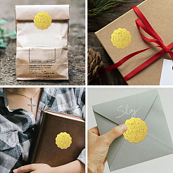 プラスチック製の粘着式金箔エンボスステッカー  メダル装飾ステッカー  言葉  5x5cm  4pcs /シート&nbsp;DIY-WH0211-571