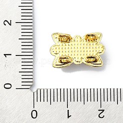 ラックメッキ真鍮チャーム  プラスチック製の模造パールビーズ付き  長持ちメッキ  鉛フリー＆カドミウムフリー  蝶結び  18KGP本金メッキ  16.5x11x4~7mm  穴：1.2mm&nbsp;KK-M282-23G