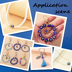 Handmade Evil Eye Lampwork Beads Strands&nbsp;LAMP-PA0001-50B