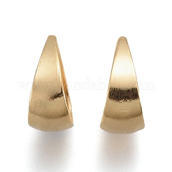 304ステンレススチールスナップオンベイル  ゴールドカラー  6.5x5x1~3mm  内径：5.5x4mm&nbsp;STAS-P249-06G