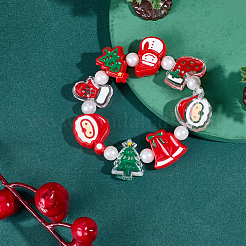 48Pcs 12 Styles Christmas Decorations Theme Opaque Acrylic Bead with Enamel&nbsp;OACR-PA0001-29