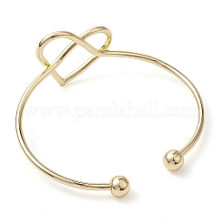 Heart Brass Cuff Bangles&nbsp;BJEW-D039-43G