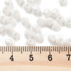 焼付塗装ガラスシードビーズ  双円錐形  ホワイト  4.5x3.5mm  穴：1.4mm  約120個/10g&nbsp;X1-SEED-A032-02D