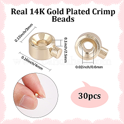 30Pcs Brass Crimp Beads&nbsp;KK-BBC0025-42