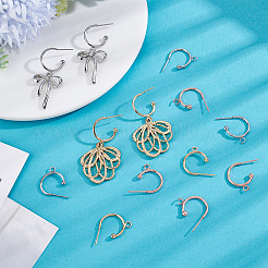 24Pcs 3 Colors 304 Stainless Steel Half Hoop Earrings&nbsp;STAS-BBC0009-90B