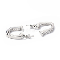 Brass Micro Pave Clear Cubic Zirconia Twister Clasps&nbsp;KK-P223-42P