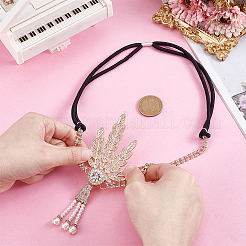 1Pc Zinc Alloy Rhinestone Headbands&nbsp;OHAR-HY0001-03G
