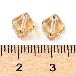 ガラス k9 ガラス  模造オーストリアクリスタルビーズ  多面カット  正方形  ナバホホワイト  6x6x6mm  穴：1mm&nbsp;GLAA-H024-14A-09