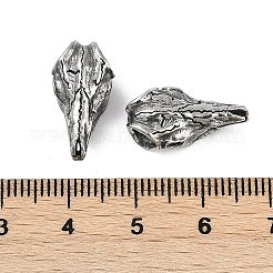 316サージカルステンレスビーズ  鳥の頭  アンティークシルバー  18.5x9.5x7mm  穴：3.5mm&nbsp;STAS-G349-34AS