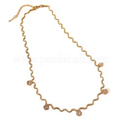 304ステンレススチール製パヴェキュービックジルコニア5つ星ペンダントネックレス（女性用）  ゴールドカラー  透明  16.14インチ（41cm）&nbsp;WG021D4-02