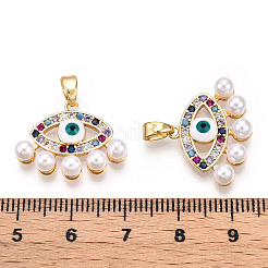 Brass Micro Pave Cubic Zirconia Pendants&nbsp;ZIRC-OY001-64G