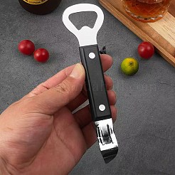 430ステンレスボトルオープナー  プラスチック製のハンドル付き  ステンレス鋼色  152.5x41x18mm&nbsp;AJEW-WH20018-113