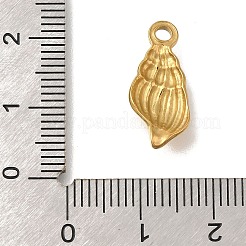 イオンプレーティング（IP）304ステンレスペンダント  コンクチャーム  ゴールドカラー  19x9x3.5mm  穴：2mm&nbsp;STAS-M075-17G