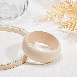 未完成の天然木の腕輪  多面カット  diyウッドクラフト  バリーウッド  内径：2-3/4インチ（6.9cm）&nbsp;BJEW-WH0015-01