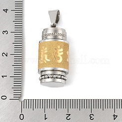 Buddhist Healing Prayer Wheel 304 Stainless Steel Pendants&nbsp;STAS-F168-67B-PG