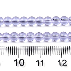 透明ガラスビーズ連売り  ラウンド  ライラック  4~4.5mm  穴：0.8mm  約97~99個/連  14.76インチ〜14.96インチ（37.5~38cm）&nbsp;X-GLAA-T032-T4mm-01
