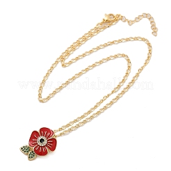 Brass Micro Pave Cubic Zirconia and Enamel Pendant Necklaces&nbsp;NJEW-Q041-06G
