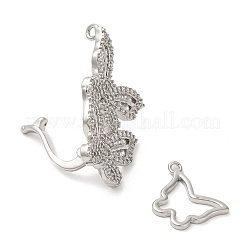 Brass Micro Pave Clear Cubic Zirconia Fold Over Clasps&nbsp;KK-G505-24A-P